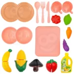 zaisline-virtuvine-kriaukle-su-tekanciu-vandeniu-ir-priedais-melyna