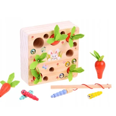 medinis-zaidimas-vaikams-kirminukai-ir-morkos-2in1-su-magnetine-meskere