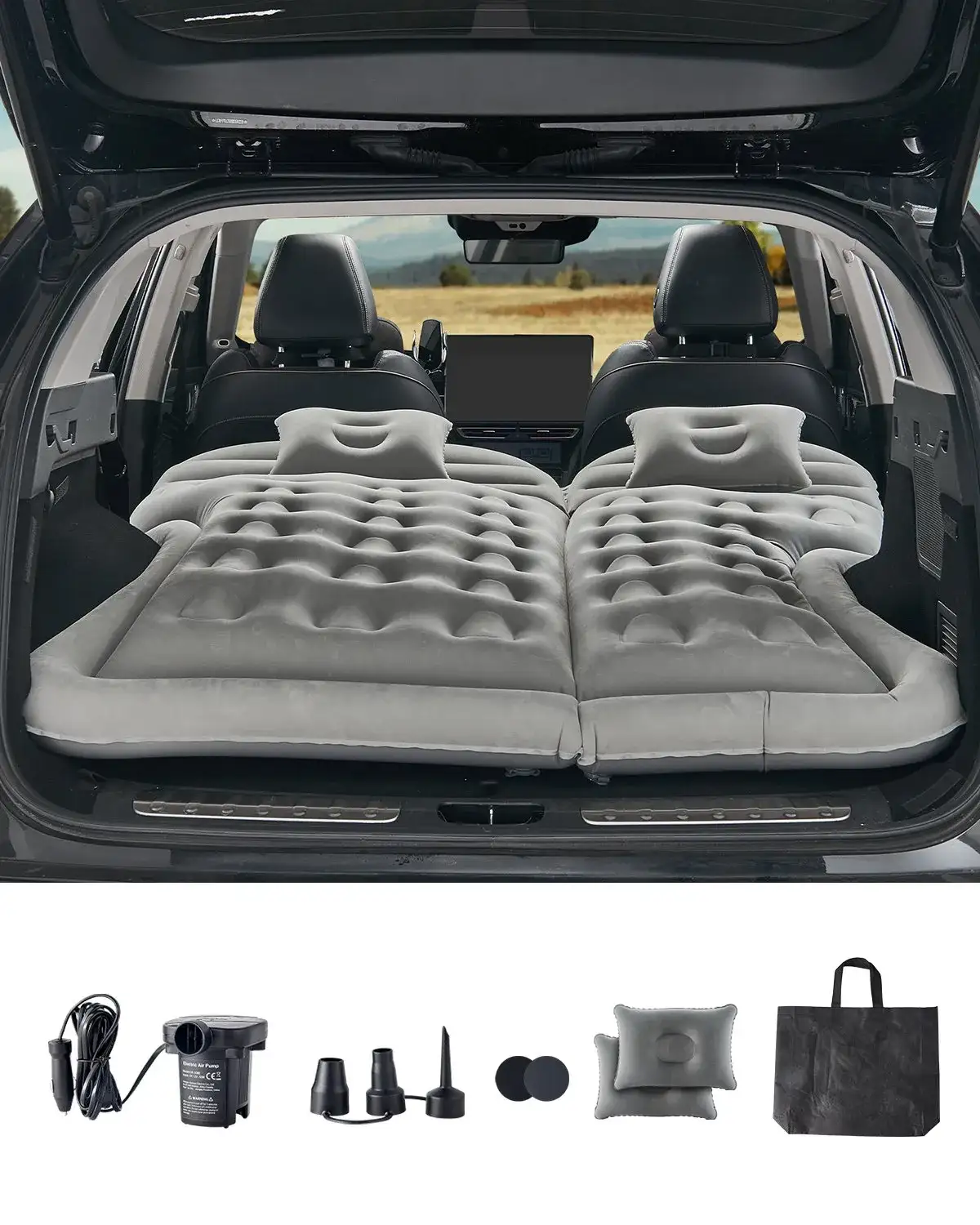 pripuciamas-automobilio-ciuzinys-su-pompa-175-x-133-cm-pilkas pripuciamas-automobilio-ciuzinys-su-pompa-175-x-133-cm-pilkas