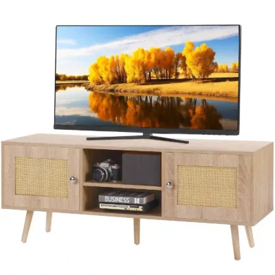 tv-spintele-su-rotango-durelemis-ir-reguliuojama-lentyna-120-cm-azuolo-spalvos