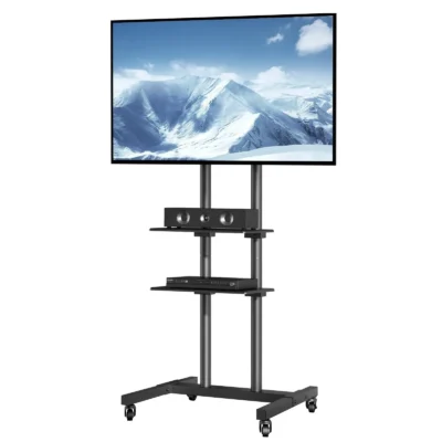 mobilus-tv-stovas-su-ratukais-ir-2-lentynomis-32-70-coliu-televizoriams-iki-60-kg