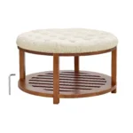 apvalus-pufas-staliukas-su-medine-lentyna-81-cm-naturalios-lino-spalvos