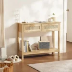 konsolinis-staliukas-su-2-stalciais-ir-rotango-durelemis-100-cm