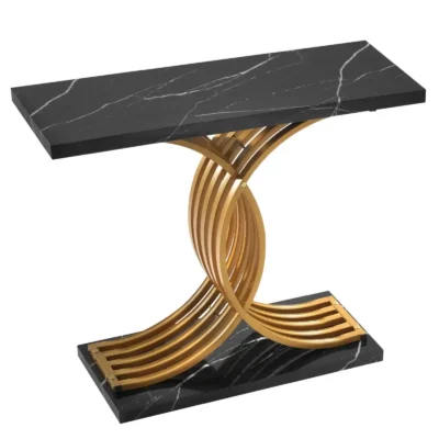 konsolinis-staliukas-100-cm-su-metalinemis-kojomis-juodas-su-auksinemis-detalemis