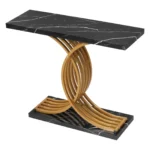 konsolinis-staliukas-100-cm-su-metalinemis-kojomis-juodas-su-auksinemis-detalemis