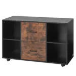 mobili-daiktu-laikymo-spintele-su-ratukais-2-stalciais-100-x-40-x-66-cm-juoda