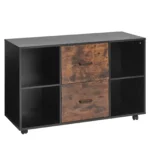 mobili-daiktu-laikymo-spintele-su-ratukais-2-stalciais-100-x-40-x-66-cm-juoda