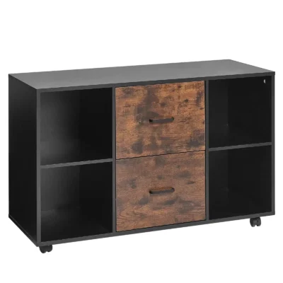 mobili-daiktu-laikymo-spintele-su-ratukais-2-stalciais-100-x-40-x-66-cm-juoda