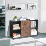 mobili-daiktu-laikymo-spintele-su-ratukais-2-stalciais-100-x-40-x-66-cm-juoda