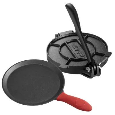 ketaus-tortiliju-presas-20-cm-su-keptuve-ir-kepimo-popieriumi