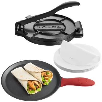 ketaus-tortiliju-presas-25-cm-su-keptuve-ir-100-kepimo-popieriaus-lapu
